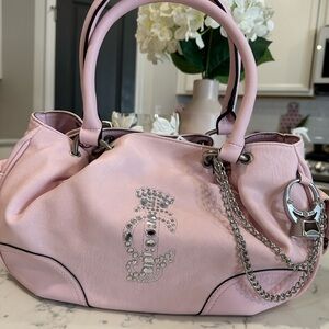 Juicy Couture Pink Shoulder Bag with Silver Chain